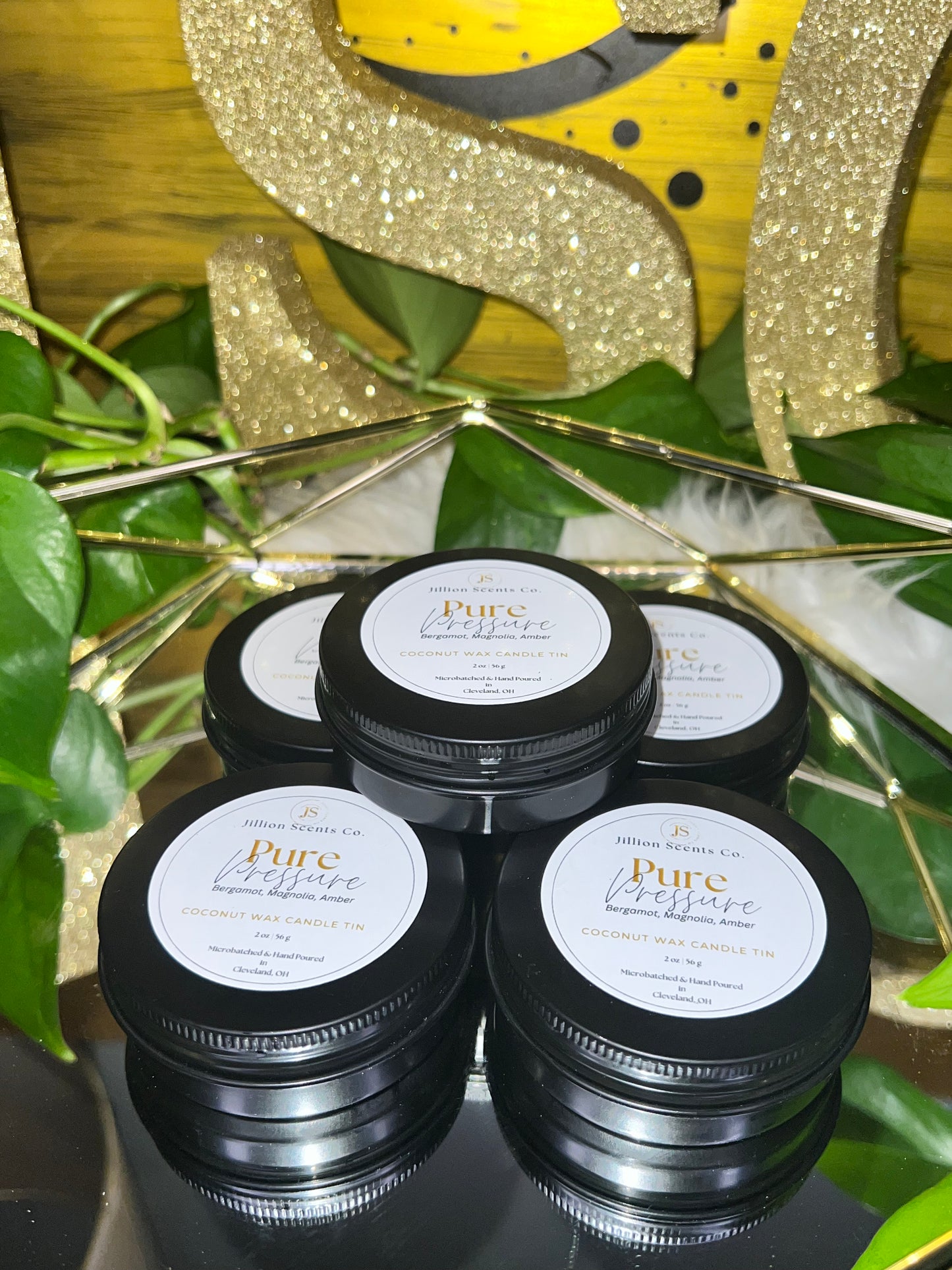 2 oz Pure Pressure Mini Candle Apricot Coconut Cream Wax Candle Tin