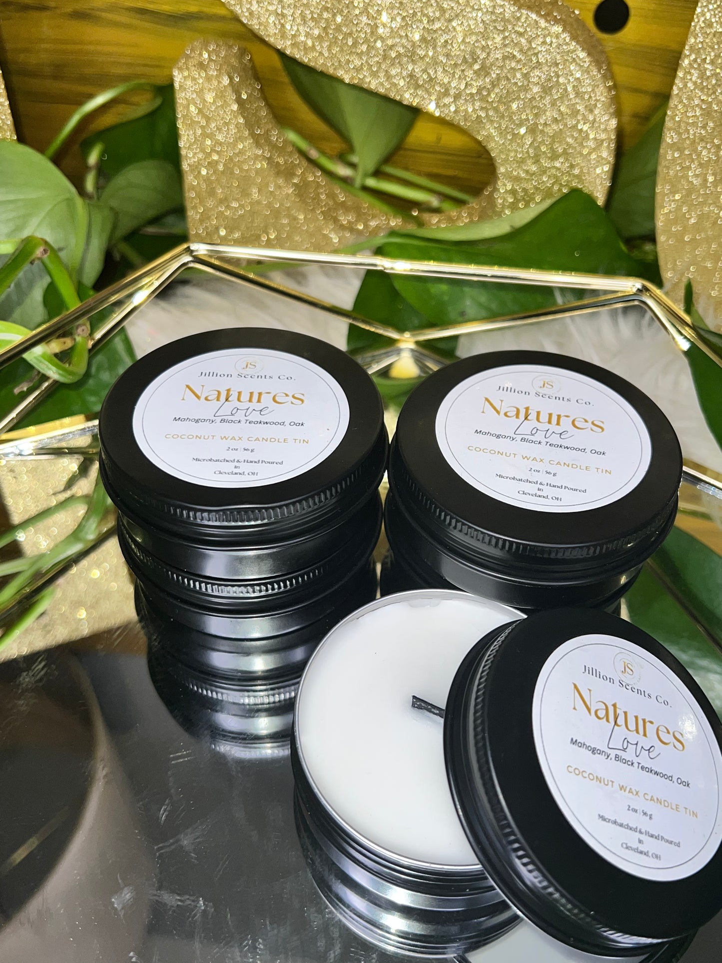 2 oz Natures Love Mini Candle Apricot Coconut Cream Wax Candle Tin