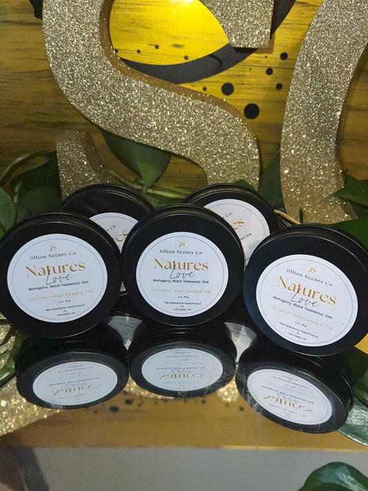 2 oz Natures Love Mini Candle Apricot Coconut Cream Wax Candle Tin