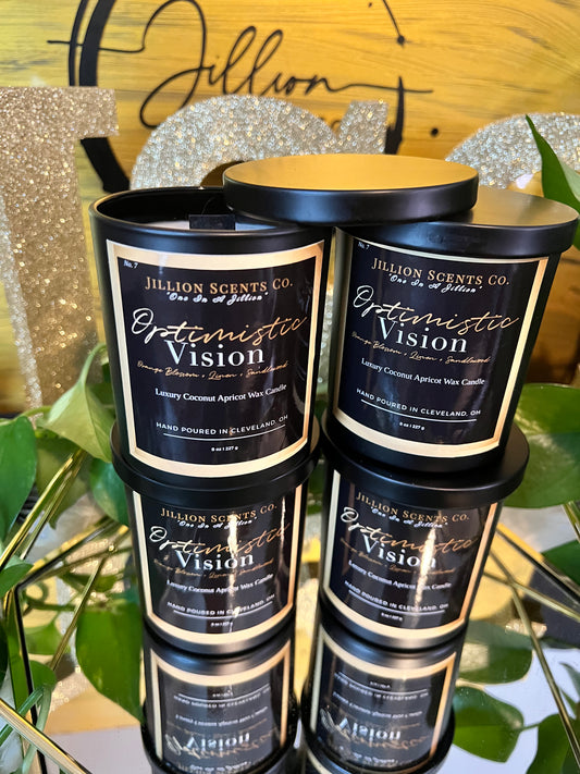 8 oz Optimistic Vision Apricot Coconut Cream Wax Candle